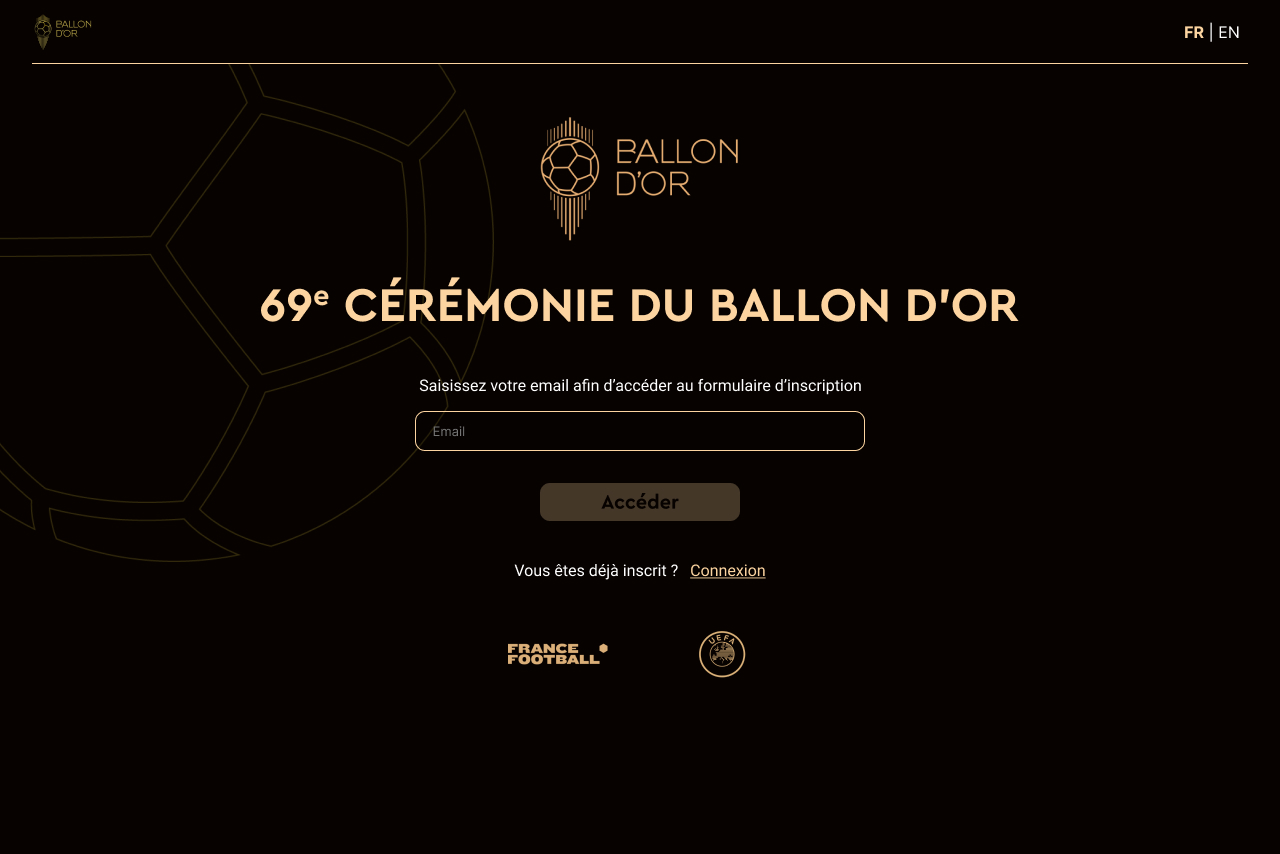 Scène de la cérémonie du Ballon d'Or